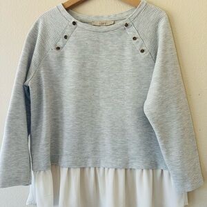 LOFT Light Gray Crew Neck Sweater